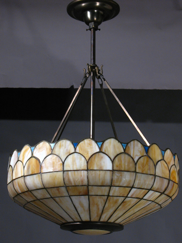 Arts and Crafts  Leaded Glass Inverted Dome